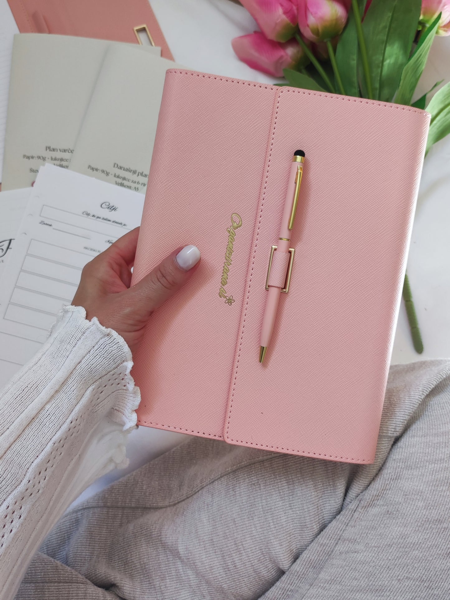 Rokovnik, planer, selfcare planer, Dnevnik hvaležnosti, planer 2026, roza planer