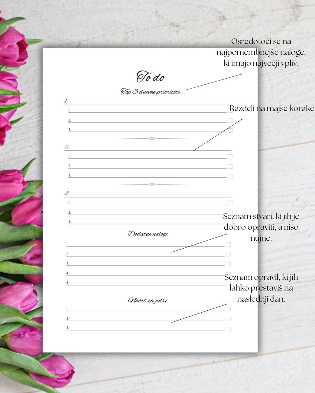 To do, insertni list za v planer, planer